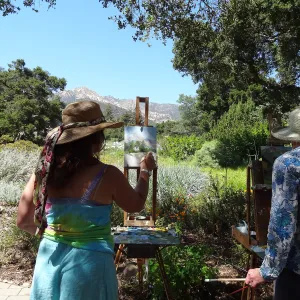 Painters in the Garden, artist, Meadow