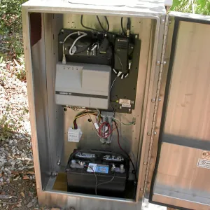 Meadow View Irrigation installation, solar power control box