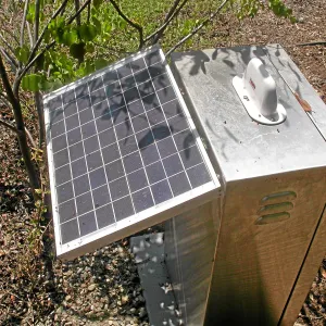 Meadow View Irrigation installation, solar power control box