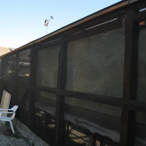 Hort nursery shade house after fire repairs