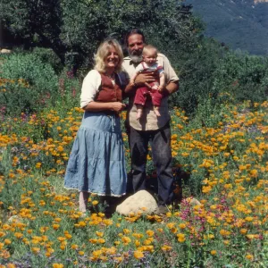 Geege, Carol, Ariel Ostroff on the Porter Trail at the Botanic Garden