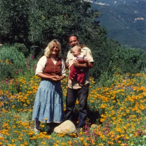 Geege, Carol, Ariel Ostroff on the Porter Trail at the Botanic Garden