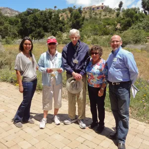 15 year service award, Kathy Casteneda, Carolyn Kincaid Henderson, John Carson, Karen Robinson, Steve Windhager, Volunteer Appreciation 2014, SBBG