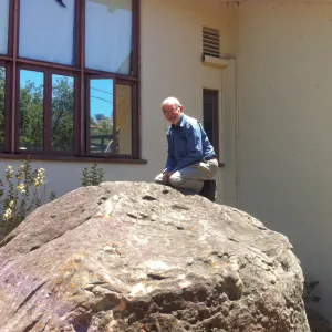 Dieter Wilken on Boulder Next to Herbarium
