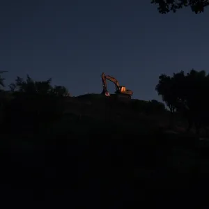 Excavator at Pritzlaff Conservation Center construction site