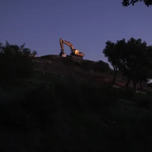 Excavator at Pritzlaff Conservation Center construction site