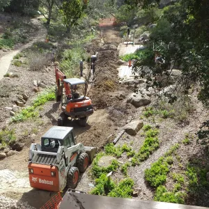 Arroyo sewer line construction
