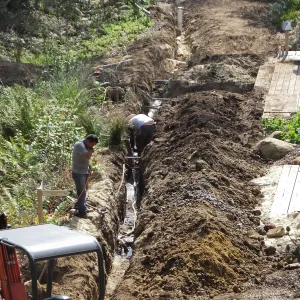 Arroyo sewer line construction