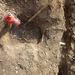 Arroyo sewer line construction