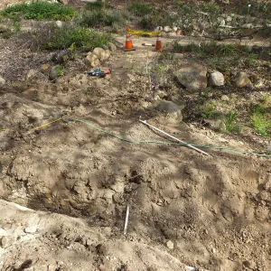 Arroyo sewer line construction