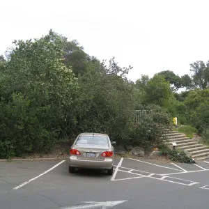 Steps from parking lot to Mission Canyon Rd