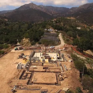 Aerial view of Pritzlaff Conservation Center construction