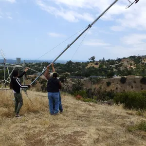 Lowering mast to replace wind sensors on the RAWS station