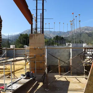 Pritzlaff Conservation Center construction, looking north across lobby area