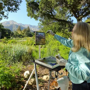 Elizabeth Mosely painting Meadow scene