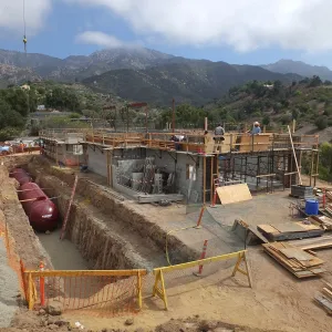 Pritzlaff Conservation Center Construction, Exterior looking northeast, Storm Water Detention Tank Installation