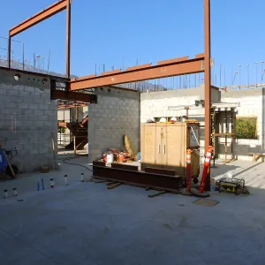 Pritzlaff Conservation Center Construction, looking northeast across first floor common area