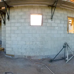 Pritzlaff Conservation Center Construction, panorama of east side