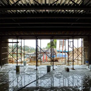 Pritzlaff Conservation Center Construction, looking south across exhibit room