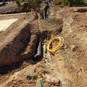 Pritzlaff Conservation Center Construction, Sewer line installation