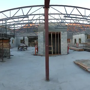 Pritzlaff Conservation Center Construction, panorama of south side of second floor