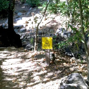 Signage at upper creek crossing