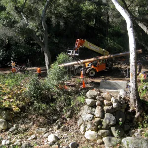 Bridge supports for the Campbell Bridge have arrived