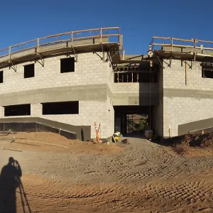 Pritzlaff Conservation Center Construction, panorama of west face 