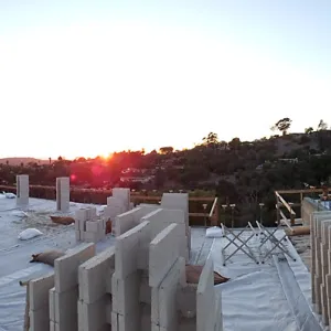 Pritzlaff Conservation Center Construction, panorama from center of roof 