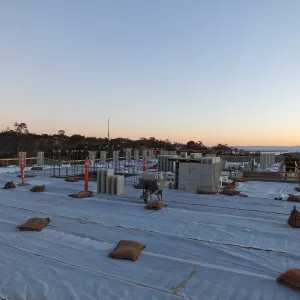 Pritzlaff Conservation Center Construction, looking southeast across roof 