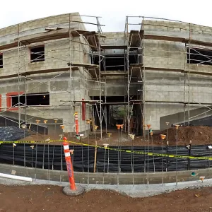 Pritzlaff Conservation Center Construction, panorama of west face