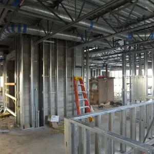 Pritzlaff Conservation Center Construction, looking northwest across Administrative office area
