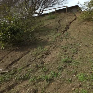 Soil erosion below Cavelli home