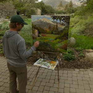 Plein Air artist Chris Potter working at SBBG