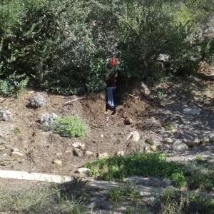 Power and data conduit being installed in the Arroyo Section