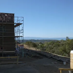 Future location of two Island Oaks, flanking the entrance to the new Island Section at the Pritzlaff Conservation Center