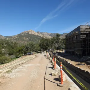 After installation of Island Oaks, flanking the entrance to the new Island Section at the Pritzlaff Conservation Center