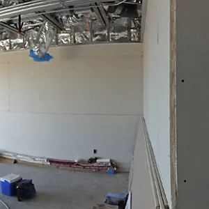 Pritzlaff Conservation Center Construction, panorama at interior entrance to Exhibit Room