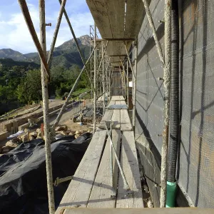 Pritzlaff Conservation Center construction, looking north along west wall