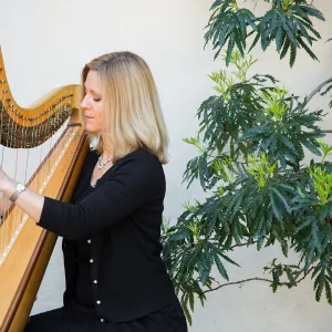 2016 Santa Barbara Beer Garden Event, Laurie Rasmussen, VIP harpist