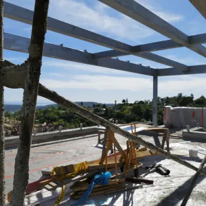 Pritzlaff Conservation Center Construction, looking southwest across deck