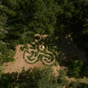 Aerial view of Centennial Maze