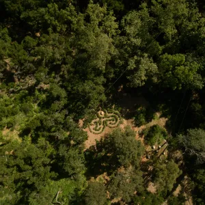 Aerial view of Centennial Maze