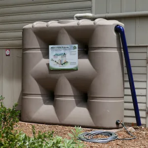 Home Demonstration Garden Renovation, rainwater collection system on west side of Cottage