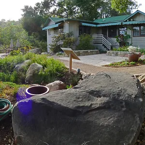 Home Demonstration Garden Renovation, view 12, panorama from southeast of Cottage