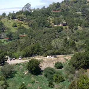 View of upper parking area from Cavalli Ridge