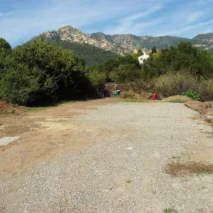 View of upper parking area from south