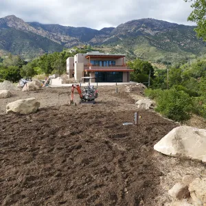 Island View Garden Installation, view looking northeast from south steps
