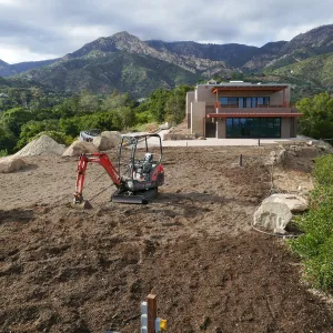 Island View Garden Installation, view looking northeast from boulder near south steps