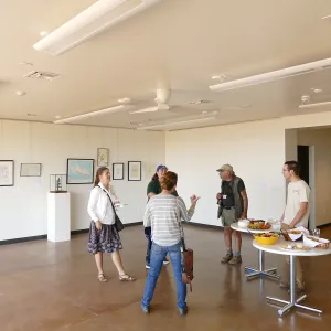 Pritzlaff Conservation Center Construction, Exhibit Room, looking northwest, Island Sanctuaries Exhibit Soft Opening 